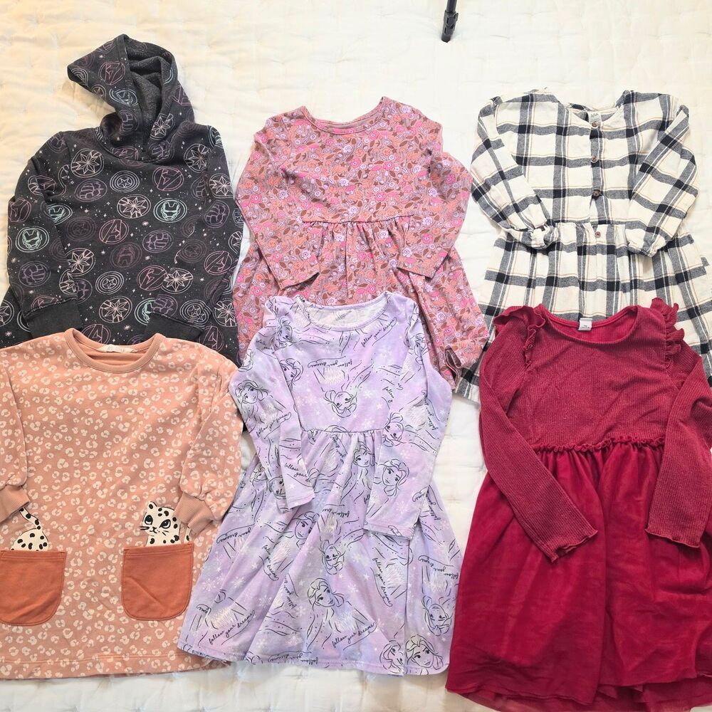 Girls Long sleeve dresses Lot (6 items) 5T